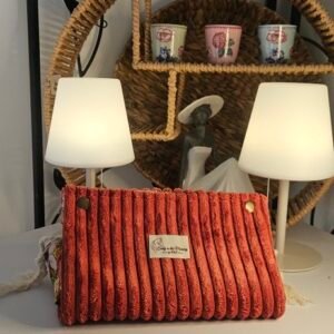 Trousse polchon velours paprika
