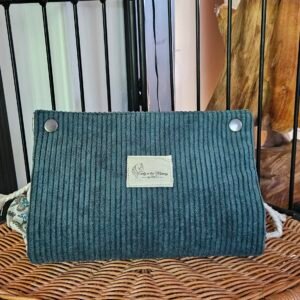 Trousse Pochon - Velours Vert Pétrole