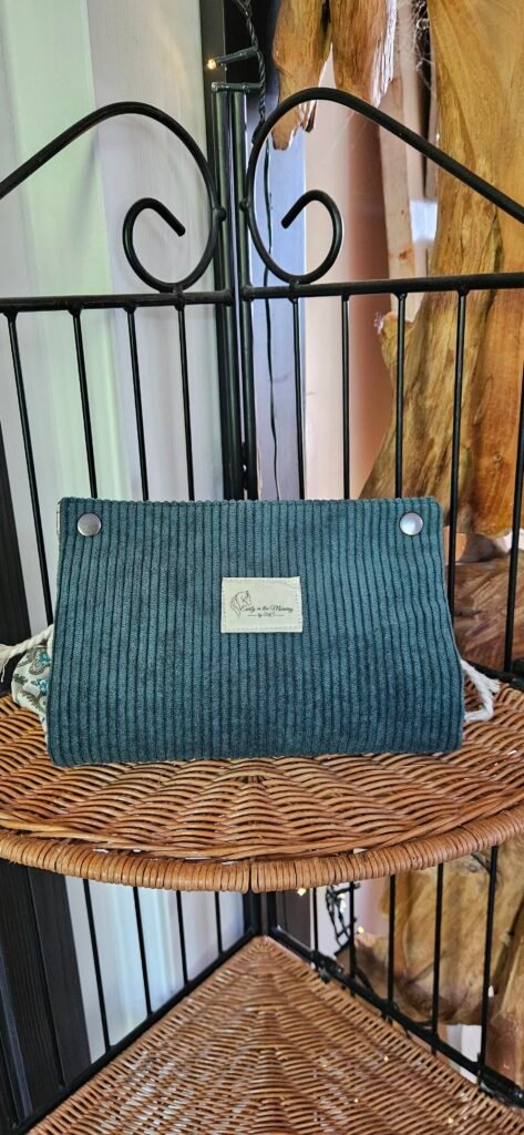 Trousse Pochon - Velours Vert Pétrole